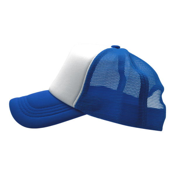 Sublimation Express | Sublimation 5 Panel Polyester Trucker Cap Blue and White Sublimation Express | Sublimation 5 Panel Polyester Trucker Cap Blue and White