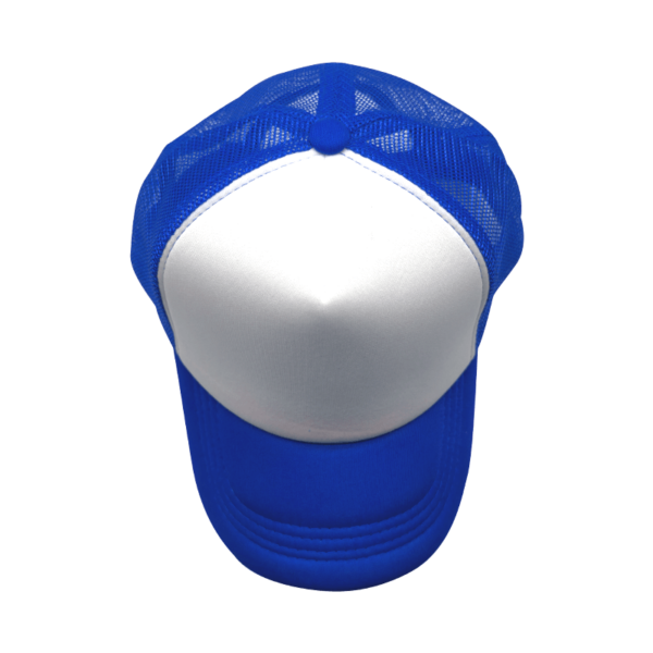 Sublimation Express | Sublimation 5 Panel Polyester Trucker Cap Blue and White Sublimation Express | Sublimation 5 Panel Polyester Trucker Cap Blue and White