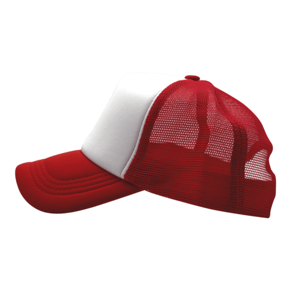 Sublimation Express | Sublimation 5 Panel Polyester Trucker Cap Red and White Sublimation Express | Sublimation 5 Panel Polyester Trucker Cap Red and White