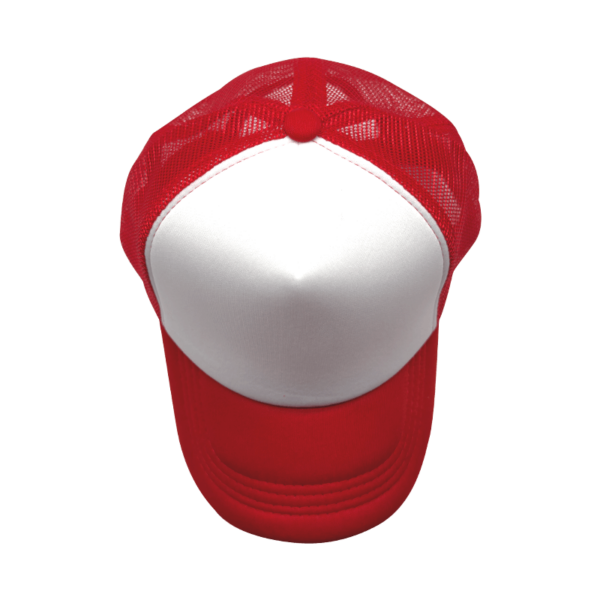 Sublimation Express | Sublimation 5 Panel Polyester Trucker Cap Red and White Sublimation Express | Sublimation 5 Panel Polyester Trucker Cap Red and White