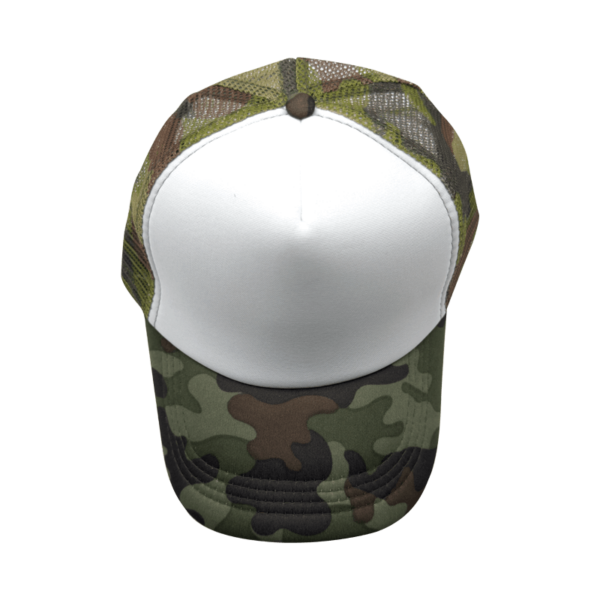 Sublimation Express | Sublimation 5 Panel Polyester Trucker Cap Camo and White Sublimation Express | Sublimation 5 Panel Polyester Trucker Cap Camo and White