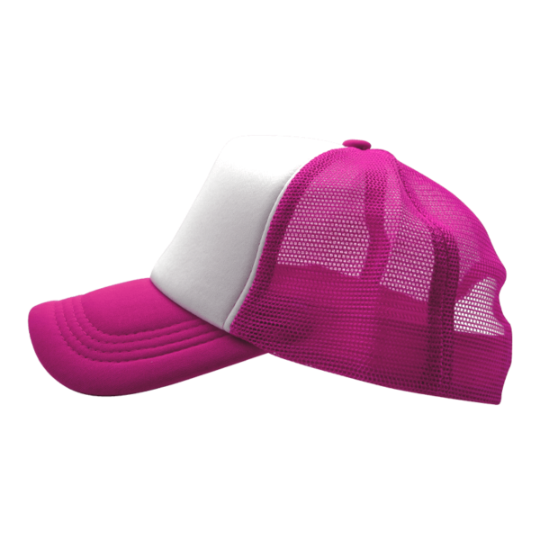 Sublimation Express | Sublimation 5 Panel Polyester Trucker Cap Pink and White Sublimation Express | Sublimation 5 Panel Polyester Trucker Cap Pink and White