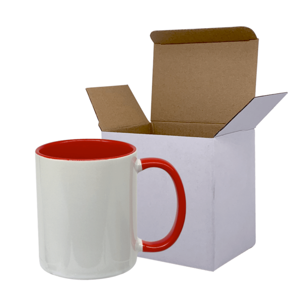 Sublimation Express | 11oz Sublimation Ceramic White and Red Mug Sublimation Express | 11oz Sublimation Ceramic White and Red Mug