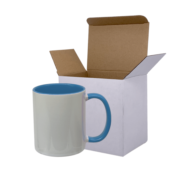 Sublimation Express | 11oz Sublimation Ceramic White and Light Blue Mug Sublimation Express | 11oz Sublimation Ceramic White and Light Blue Mug