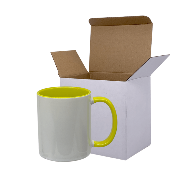 Sublimation Express | 11oz Sublimation Ceramic White and Yellow Mug Sublimation Express | 11oz Sublimation Ceramic White and Yellow Mug