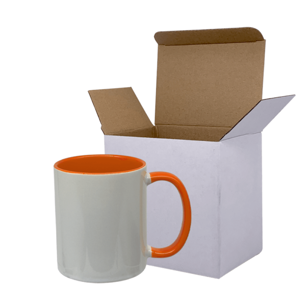 Sublimation Express | 11oz Sublimation Ceramic White and Orange Mug Sublimation Express | 11oz Sublimation Ceramic White and Orange Mug