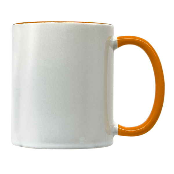 Sublimation Express | 11oz Sublimation Ceramic White and Orange Mug Sublimation Express | 11oz Sublimation Ceramic White and Orange Mug