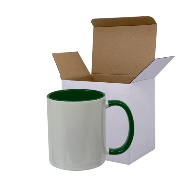 Sublimation Express | 11oz Sublimation Ceramic White and Green Mug Sublimation Express | 11oz Sublimation Ceramic White and Green Mug