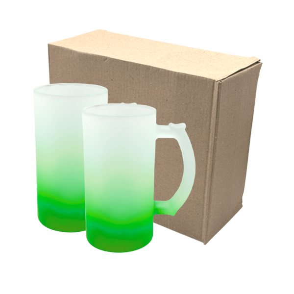 Sublimation Express | 16oz Sublimation Frosted Beer Mug Green Sublimation Express | 16oz Sublimation Frosted Beer Mug Green