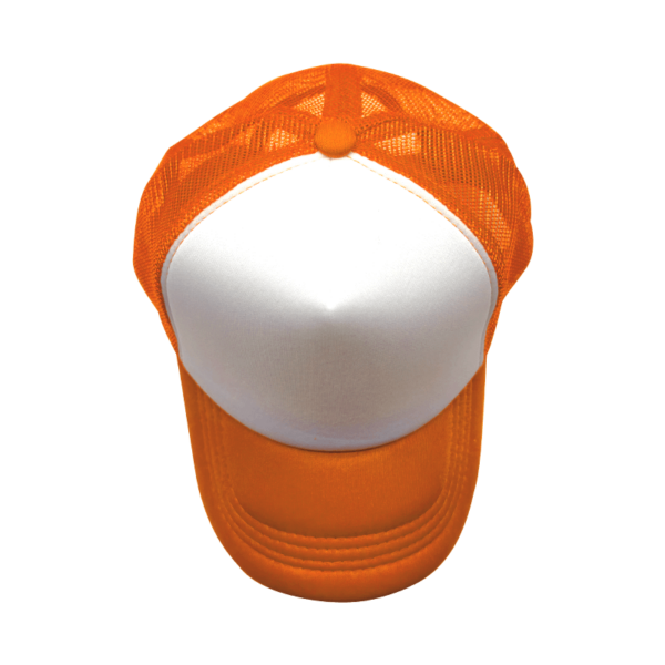 Sublimation Express | Sublimation 5 Panel Polyester Trucker Cap Orange and White Sublimation Express | Sublimation 5 Panel Polyester Trucker Cap Orange and White