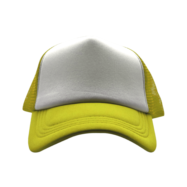 Sublimation Express | Sublimation 5 Panel Polyester Trucker Cap Yellow and White Sublimation Express | Sublimation 5 Panel Polyester Trucker Cap Yellow and White