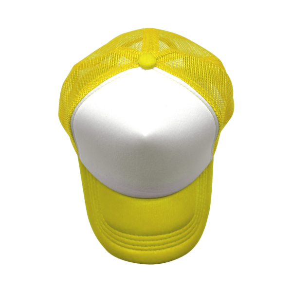 Sublimation Express | Sublimation 5 Panel Polyester Trucker Cap Yellow and White Sublimation Express | Sublimation 5 Panel Polyester Trucker Cap Yellow and White