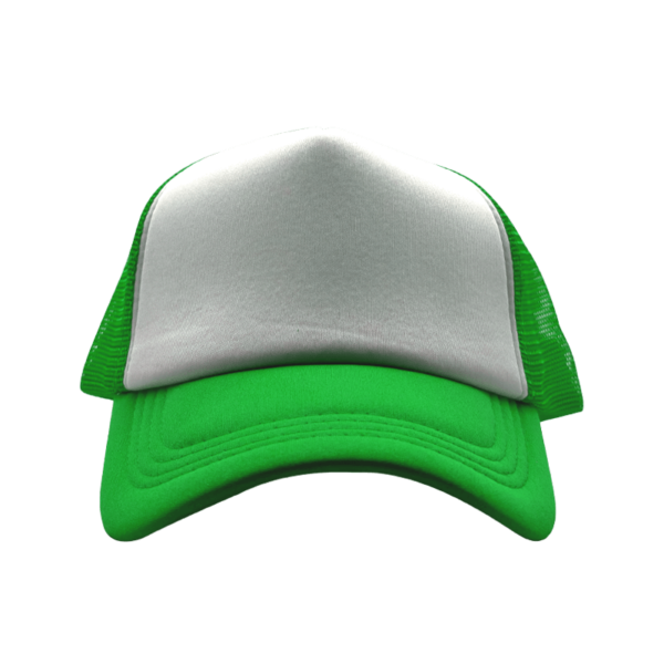 Sublimation Express | Sublimation 5 Panel Polyester Trucker Cap Green and White Sublimation Express | Sublimation 5 Panel Polyester Trucker Cap Green and White