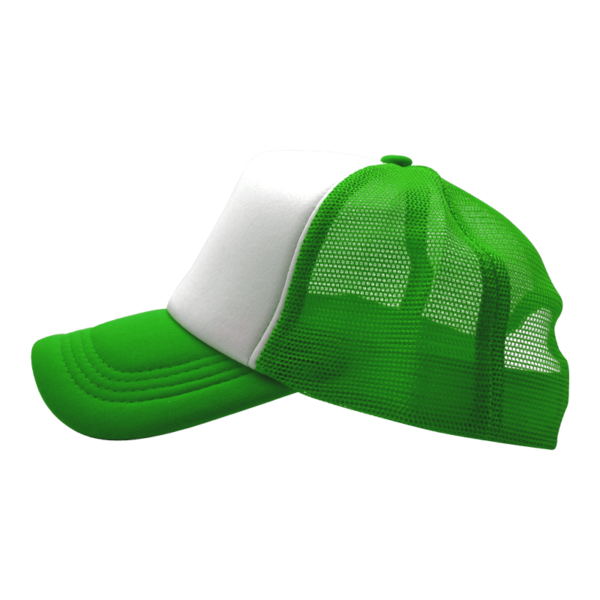 Sublimation Express | Sublimation 5 Panel Polyester Trucker Cap Green and White Sublimation Express | Sublimation 5 Panel Polyester Trucker Cap Green and White