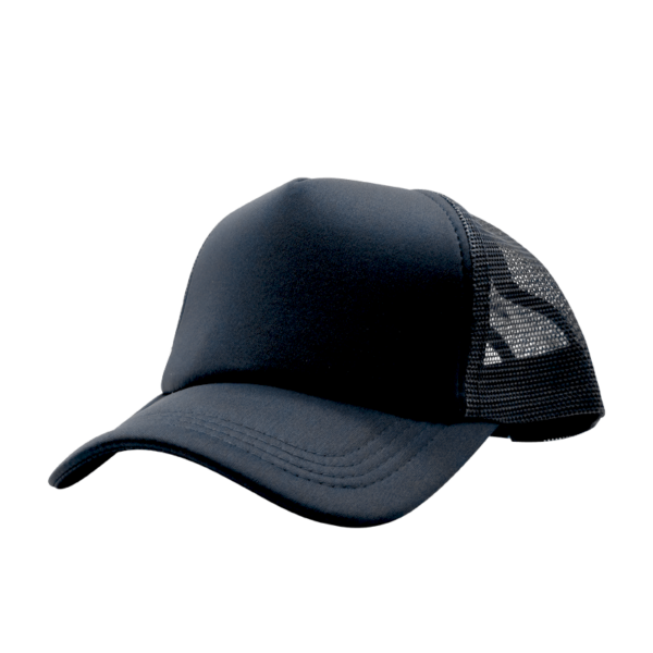 Sublimation Express | Sublimation 5 Panel Polyester Trucker Cap Black and Black Sublimation Express | Sublimation 5 Panel Polyester Trucker Cap Black and Black