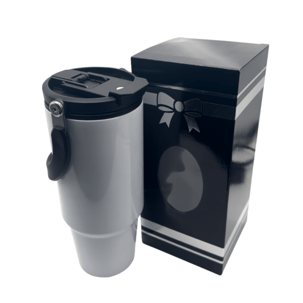Sublimation Express | Sublimation Double Wall Stainless Steel Stanley Dupe With Carry Handle 30oz White Sublimation Express | Sublimation Double Wall Stainless Steel Stanley Dupe With Carry Handle 30oz White