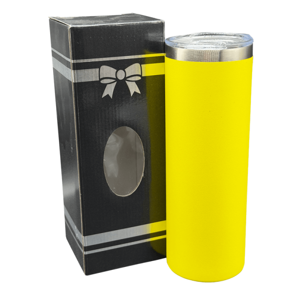 Engraving Yellow Stainless Steel Skinny Tumbler Engraving Yellow Stainless Steel Skinny Tumbler
